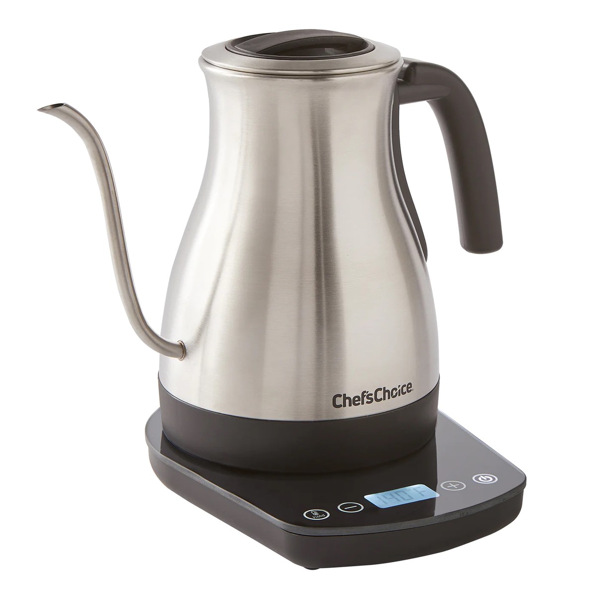 Chef’sChoice Cordless Electric Gooseneck Kettle with Temperature Control, 1 L, 120V, Stainless Steel, FINAL SALE – KTCC1LSS13