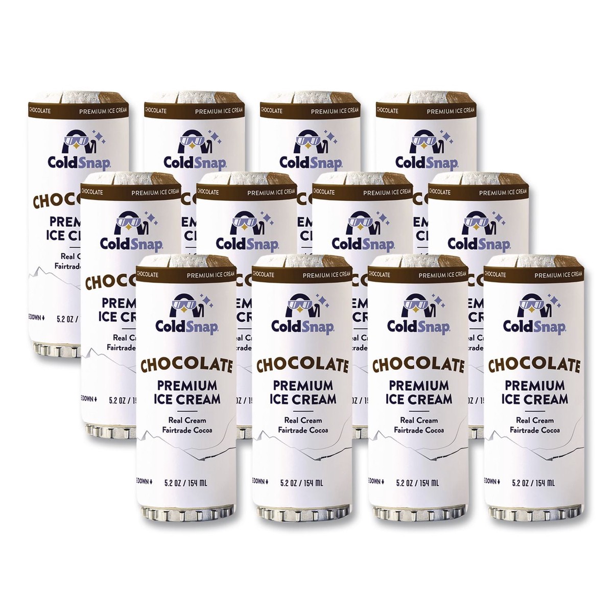 ColdSnap Ice Cream Pod, Chocolate, 5.2 oz Single Serve Pod for ColdSnap Machine, 12/Carton (CDS600039)