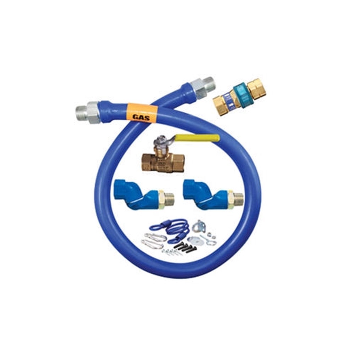 Dormont Blue Hose Gas Connector Kit w 2 Swivel MAX, 1″ x 48″ – 16100KIT2S48