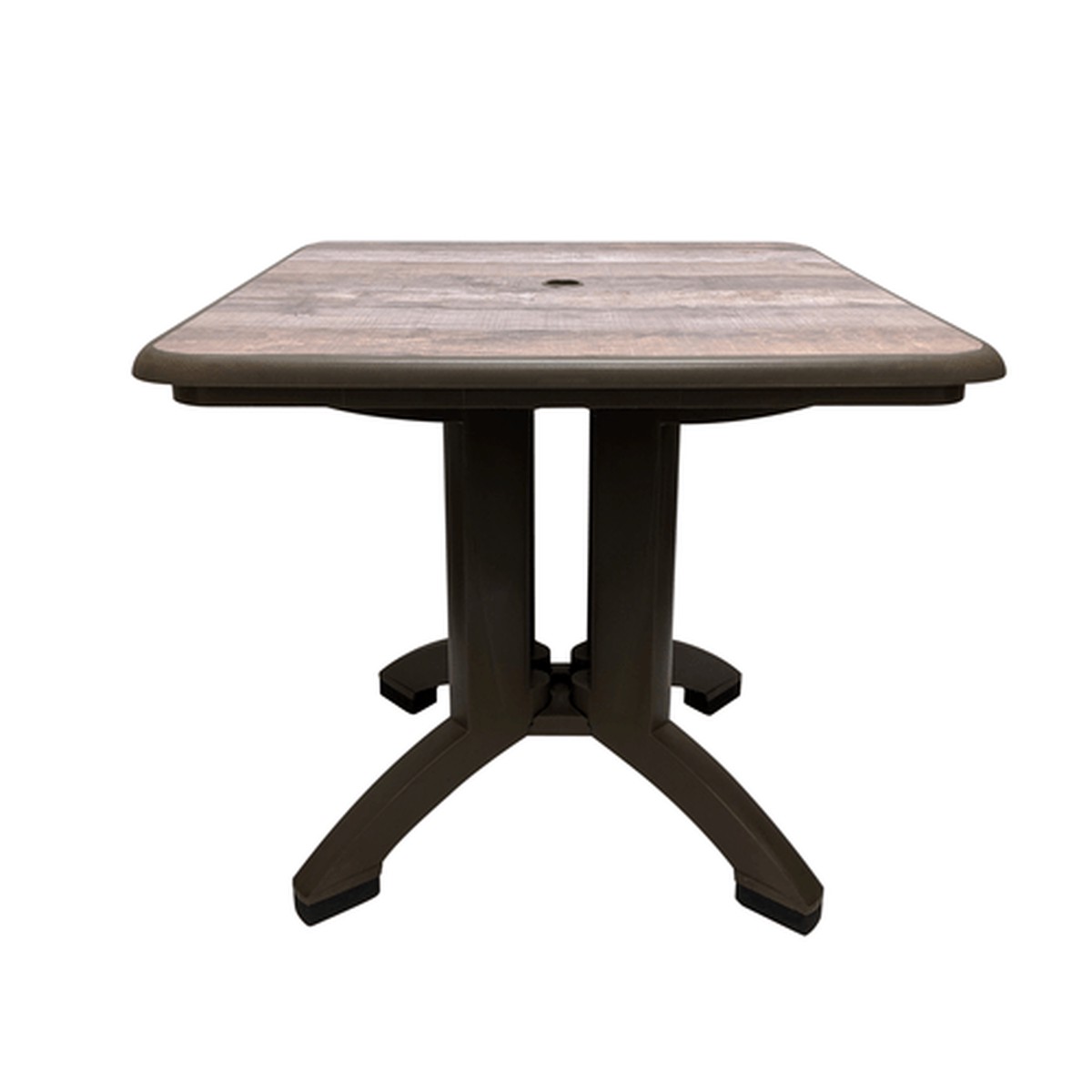 Grosfillex Aquaba 32″ x 32″ Square Ranch Resin Table with Bronze Legs