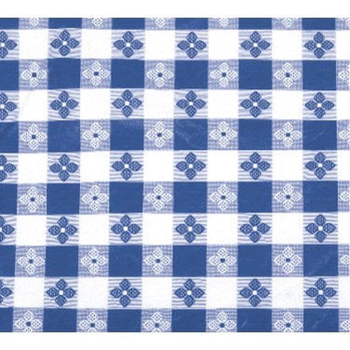 Winco TBCO-70B Blue Oblong Table Cloth 52 x 70 PVC with Cotton Lining | Denson CFE
