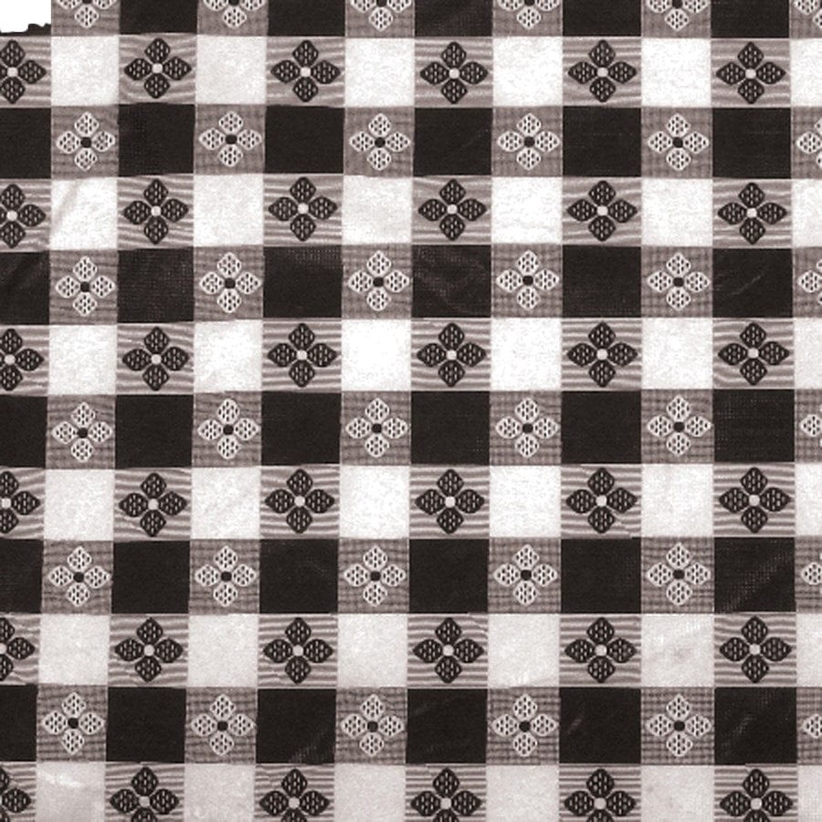 Winco TBCS-52K Black Checkered Vinyl Tablecloth 52 x 52 Inches | Denson CFE