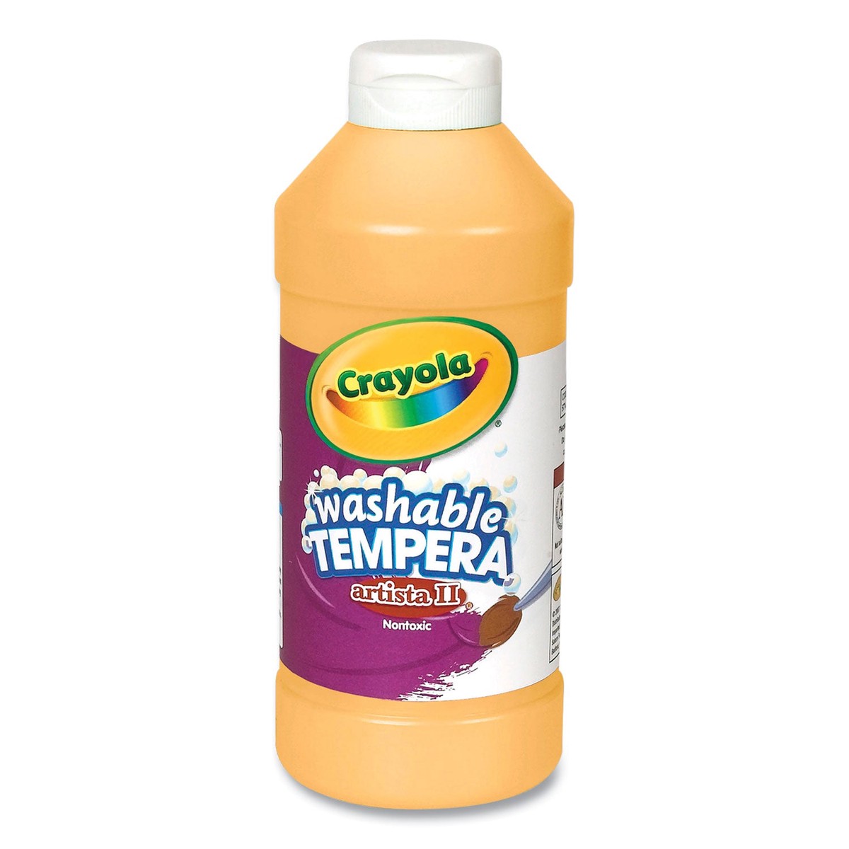 Crayola Artista II Washable Tempera Paint, Peach, 16 oz Bottle (CYO543115033)