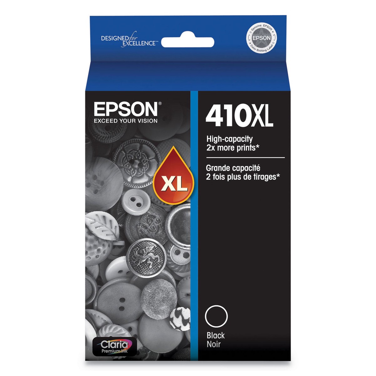 Epson T410XL020-S (410XL) Claria High-Yield Ink, 500 Page-Yield, Black (EPST410XL020S)