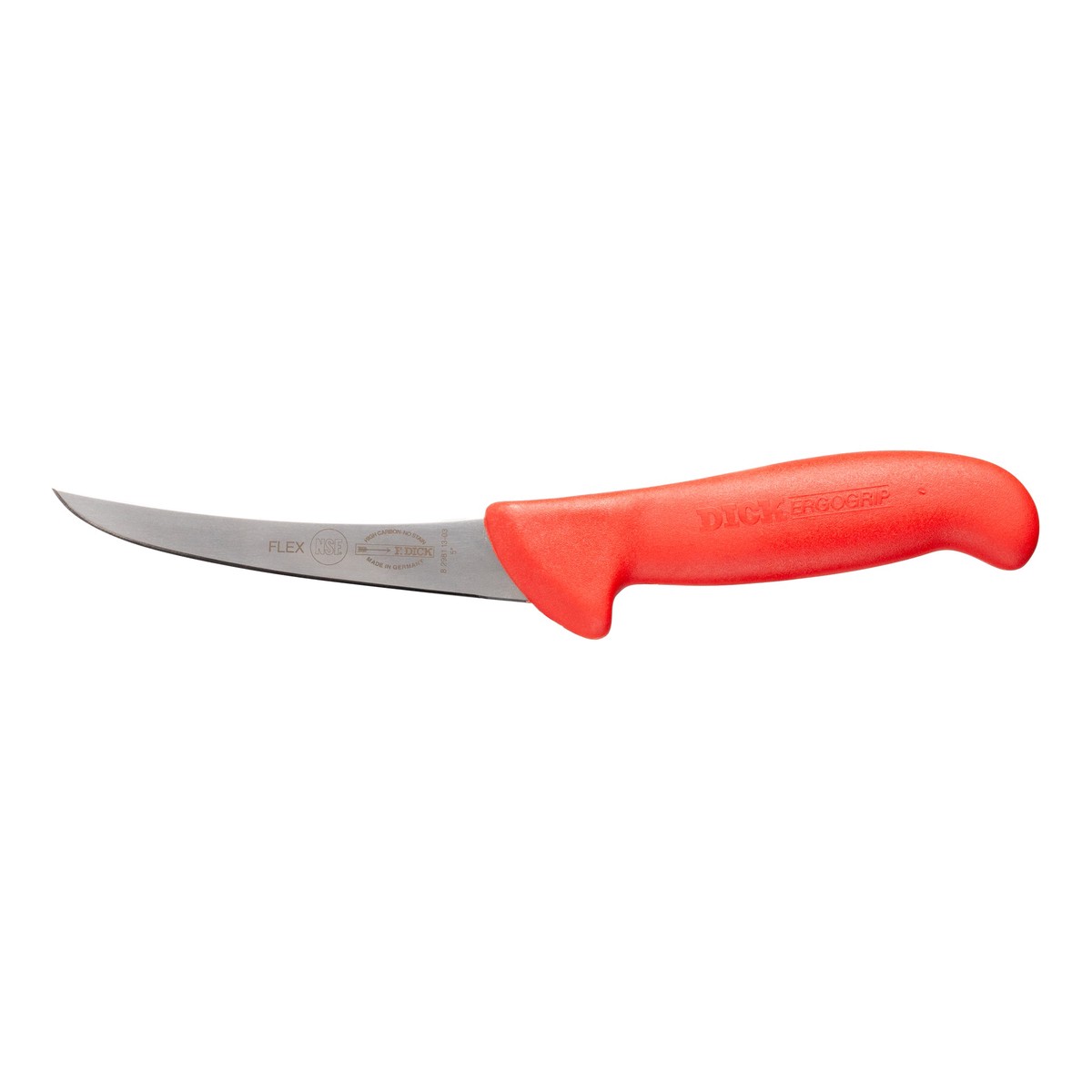 F. Dick ErgoGrip Curved Flexible Boning Knife, 5″, Red – 829811303