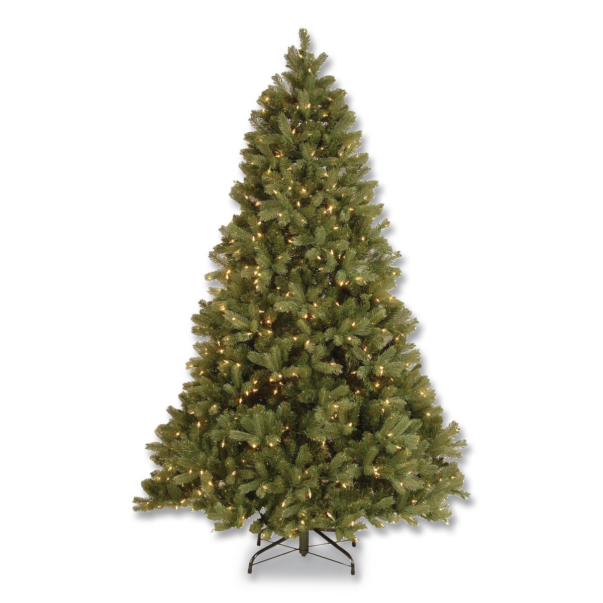 National Tree Company Pre-Lit Downswept Douglas Fir Tree, 59″ x 59″ x 90″, Green Tree, Green Tree Stand (NTTPEDD131275)