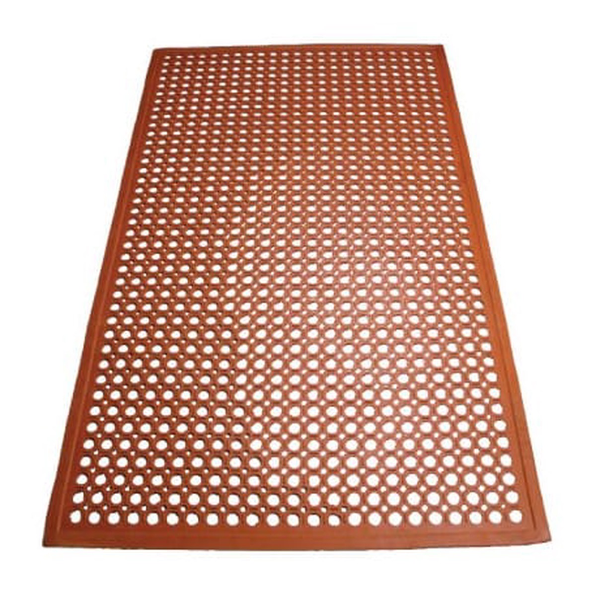 Winco RBM-35R-R Red Rubber Floor Mat 3 Feet by 5 Feet with Beveled Edges | Denson CFE