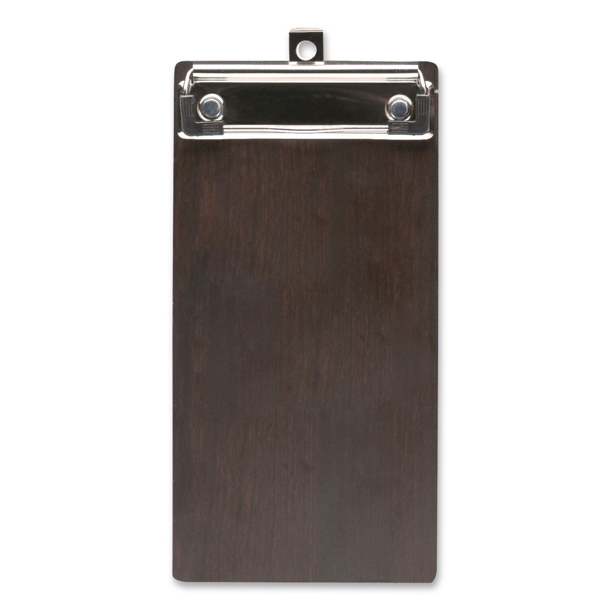 Excello Global Products Check/Menu Holder, 4 x 8.1, Dark Woodgrain/Silver (EXOMENU4X8CB)
