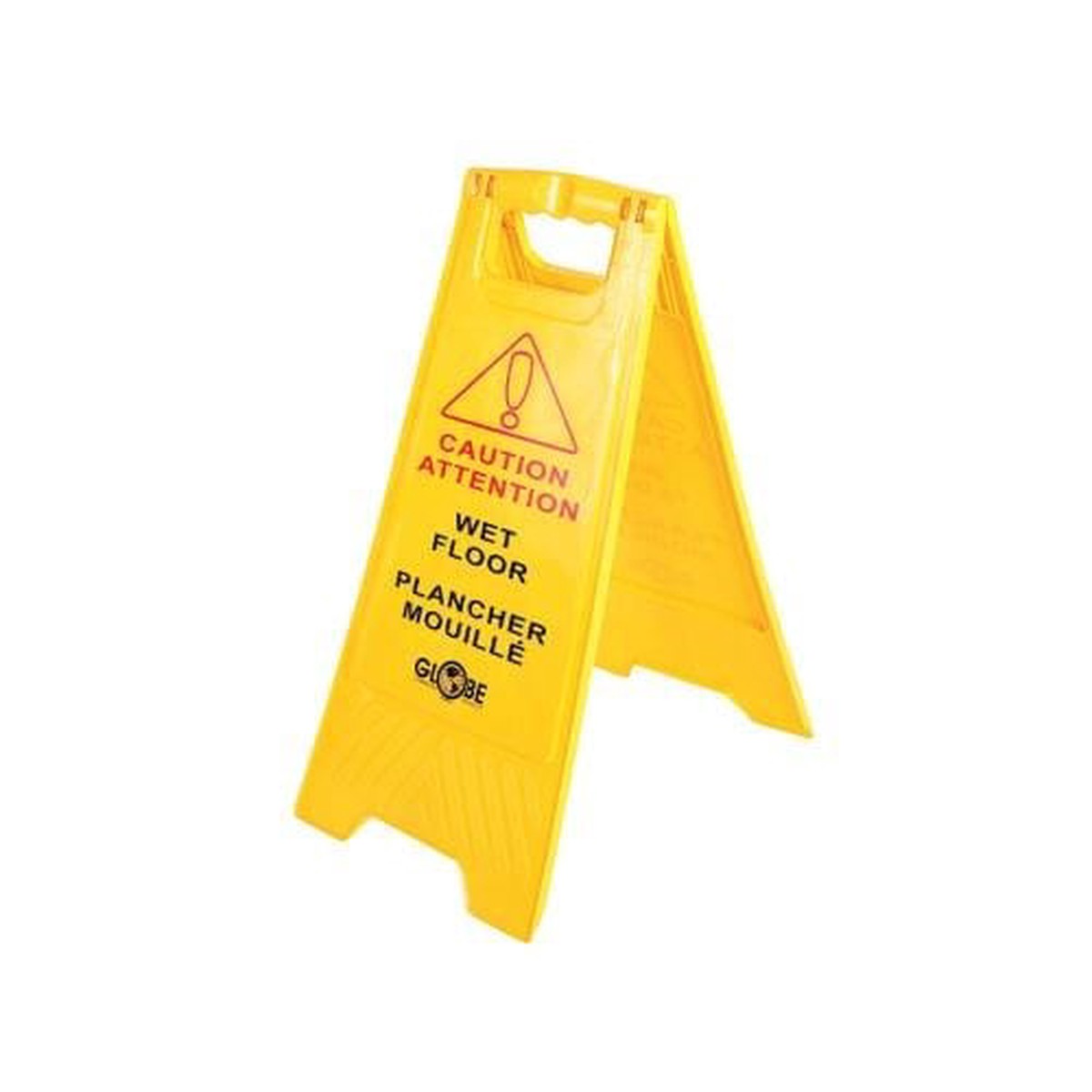 Globe 7112 Bilingual Wet Floor Sign, Yellow, 24 | Denson CFE