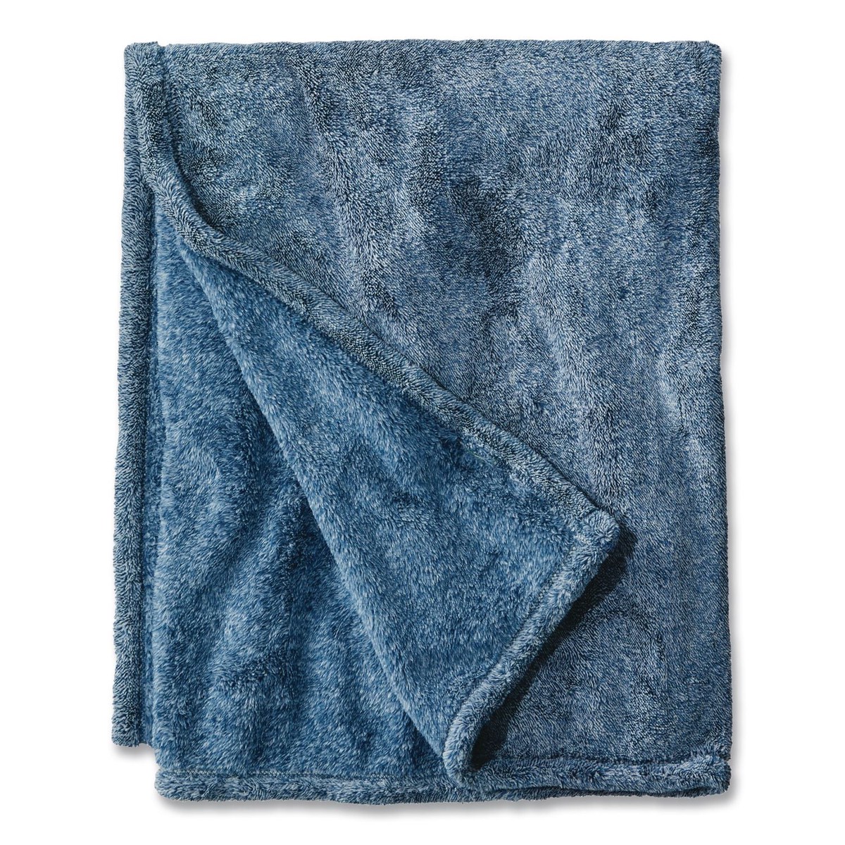 L.L.Bean Wicked Plush Throw, 60 x 80, Bayside Blue Heather (LLB3027825845)