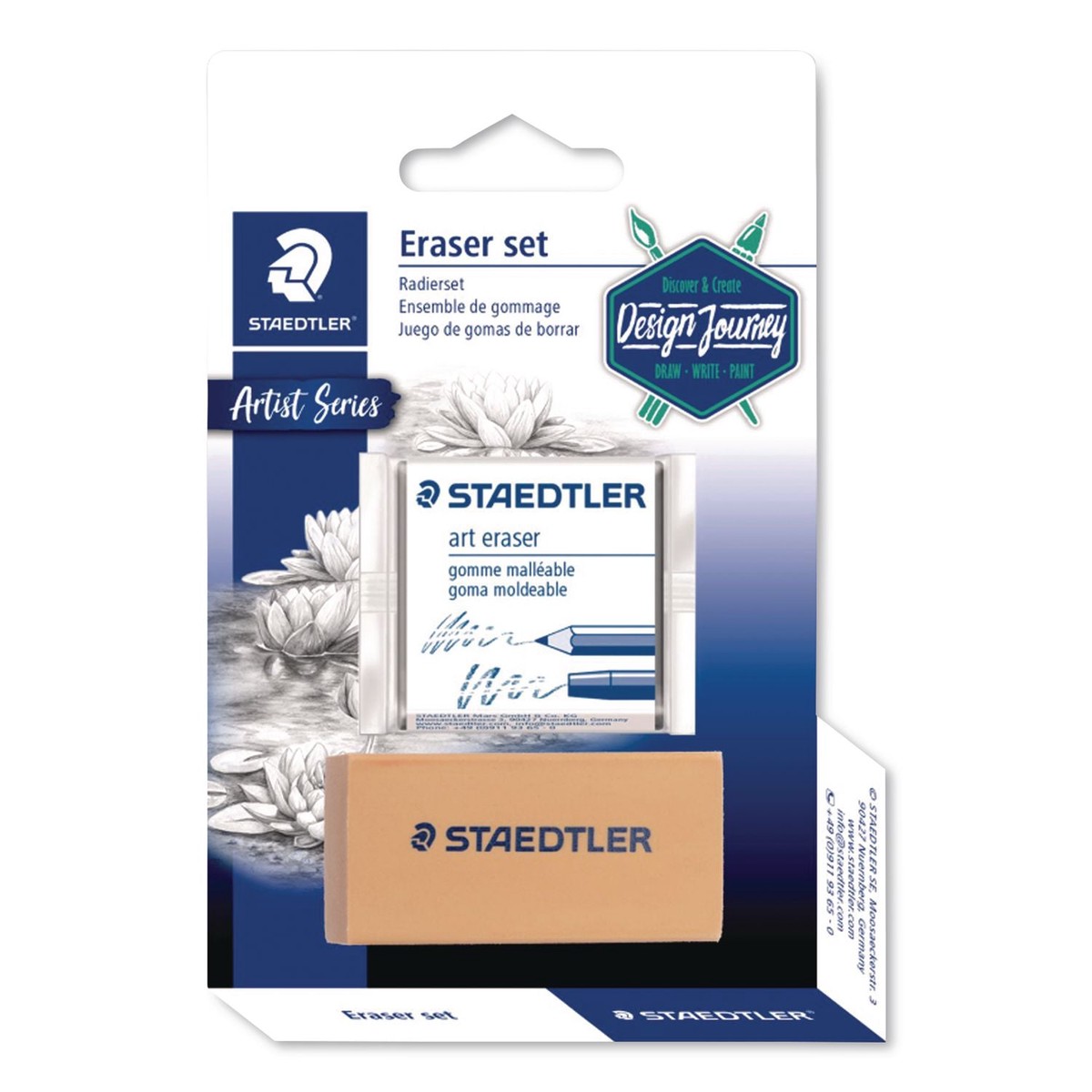 Staedtler Assorted Art Erasers, For Pencil Marks, Square Block/Rectangular Block, Assorted Colors, 2/Pack (STD525925BK2)
