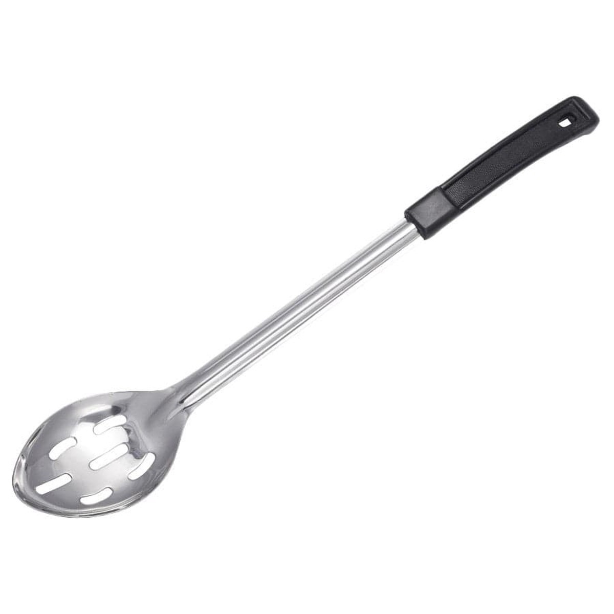 Winco Prime 13 Inch Stainless Steel Slotted Basting Spoon with Plastic Handle | Denson CFE