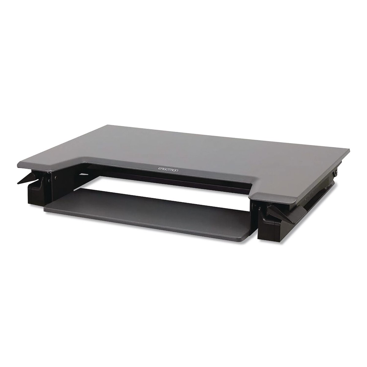 WorkFit by Ergotron WorkFit-T Adjustable Standing Desk Converter, 35″ x 23.3″ x 5″ to 20″, Gray/Black (ERG33397085)