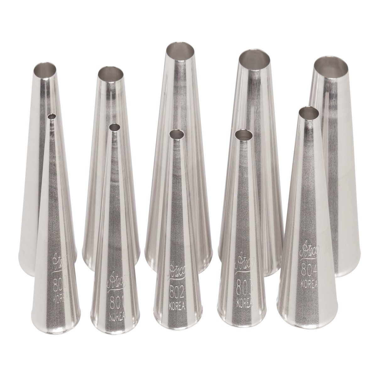 Ateco 10 Piece Plain Piping Tip/Decorating Tube Set – 810