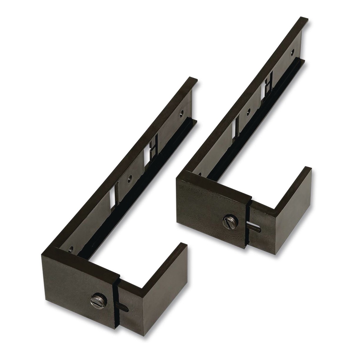 deflecto Partition Brackets for Wall Files and File Pockets, Compatible with 1.5″ to 2.5″ Thick Walls, Black, Pair (DEF806177)