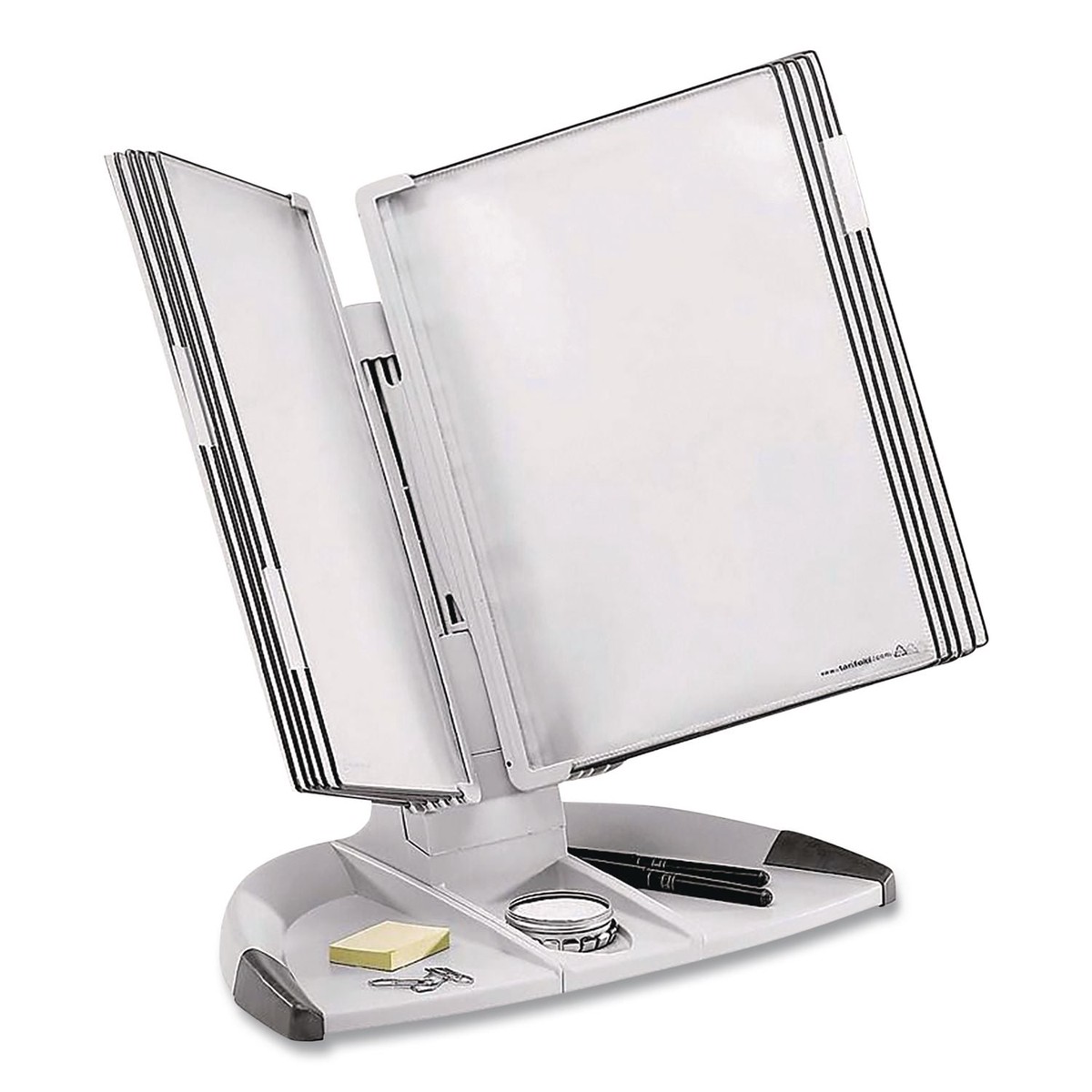 djois by Tarifold Modular Desktop Document Holder, 10 Panels with Black Borders, Gray Base (TFITD271)
