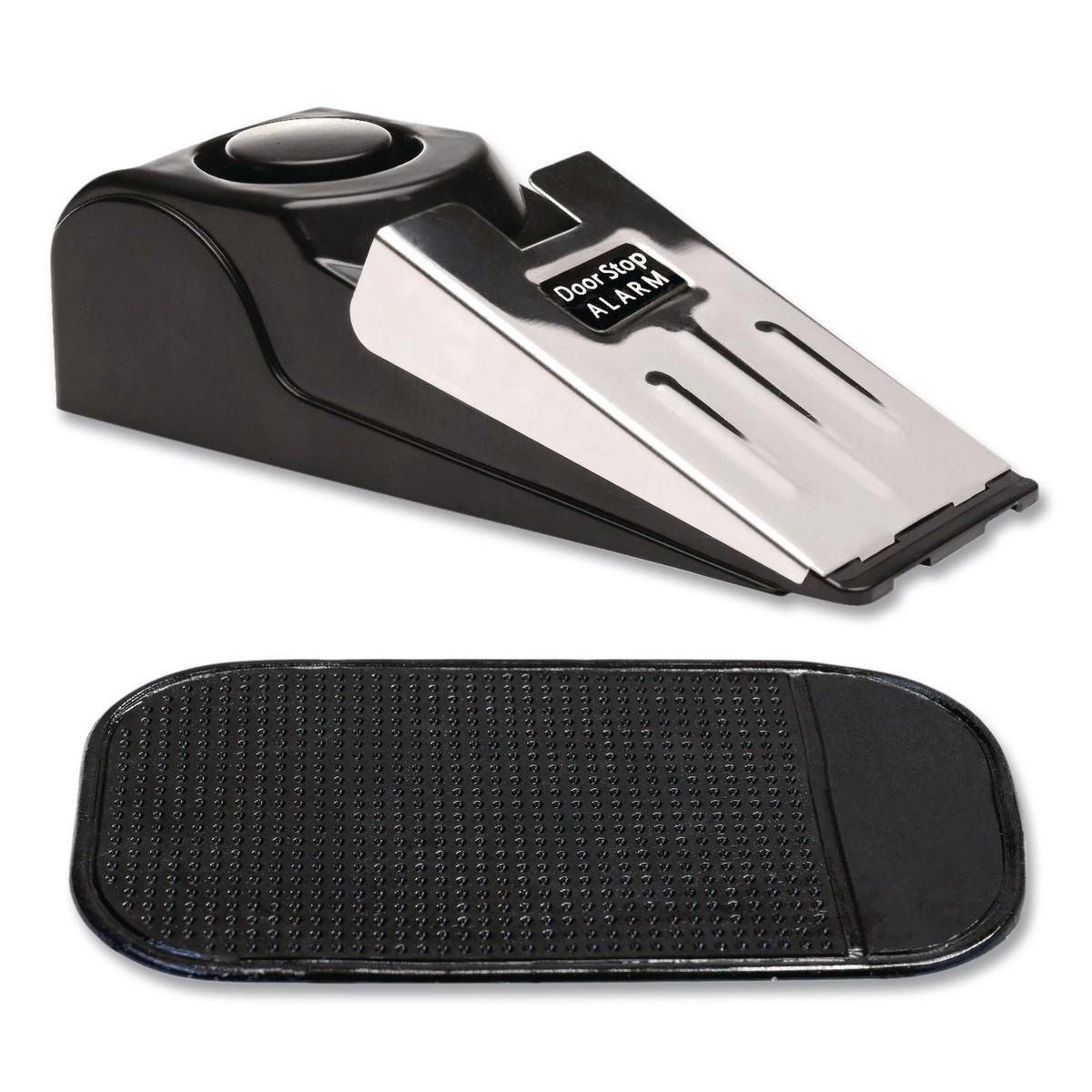 Excello Global Products Hotel Doorstop Alarm, Wedge, Black/Silver (EXOSPLSTRVL0004)