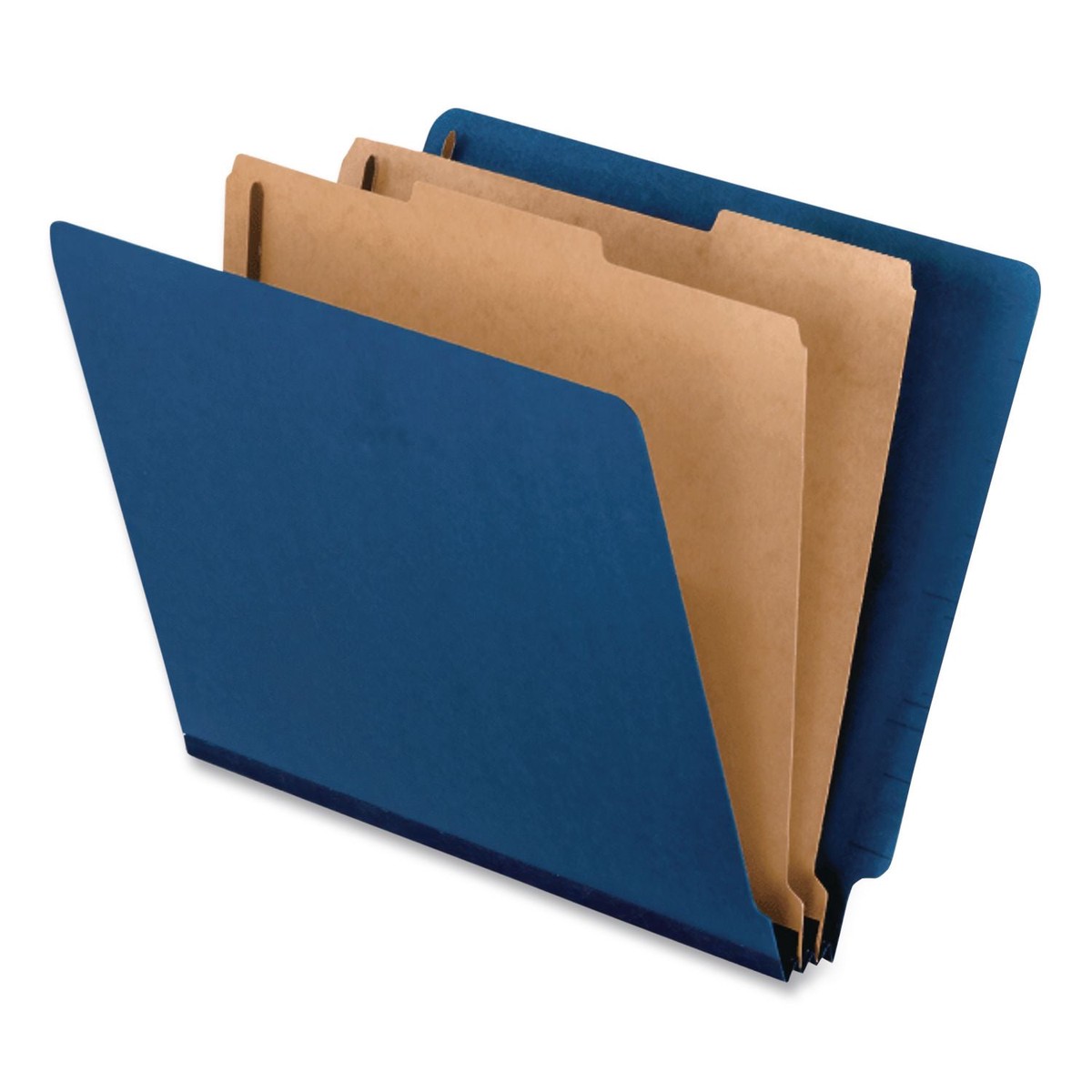 Pendaflex Colored End Tab Classification Folders, Straight Tab, 2 Dividers, 6 Fasteners, Letter Size, Blue, 10/Box (PFX23217EE)