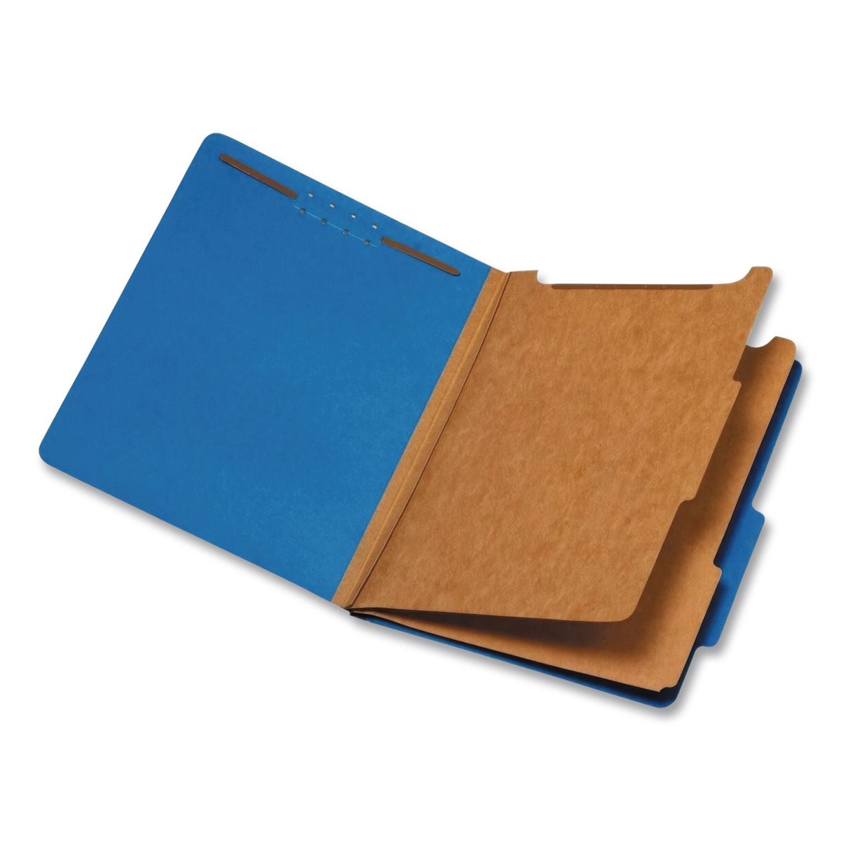 Pendaflex Heavy-Duty Pressboard Classification Folder, 2/5-Cut Tab, Expands 2.5″, 2 Divider, 6 Fastener, Letter Size, Dark Blue, 10/Box (PFX24132P)