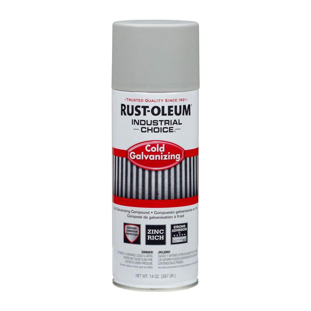 Rust-Oleum Industrial Choice Galvanizing Compound Spray, Metallic, 14 oz Aerosol Can, 6/Carton (RST1685830CT)