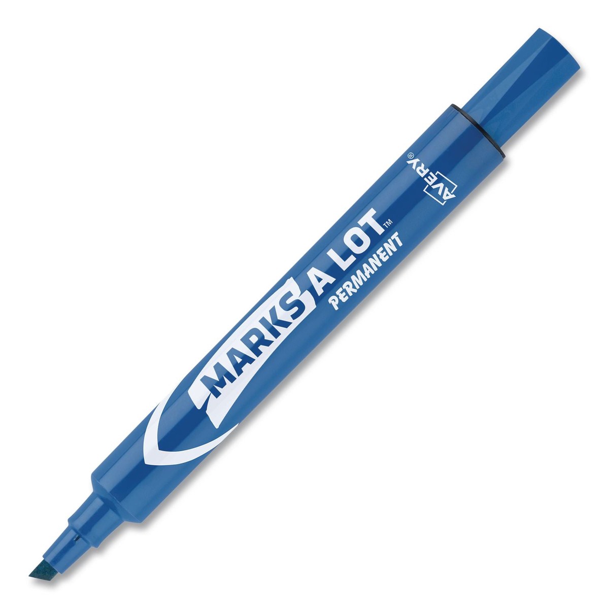 Avery MARKS A LOT Large Desk-Style Permanent Marker, Broad Chisel Tip, Blue (AVE08886EA)