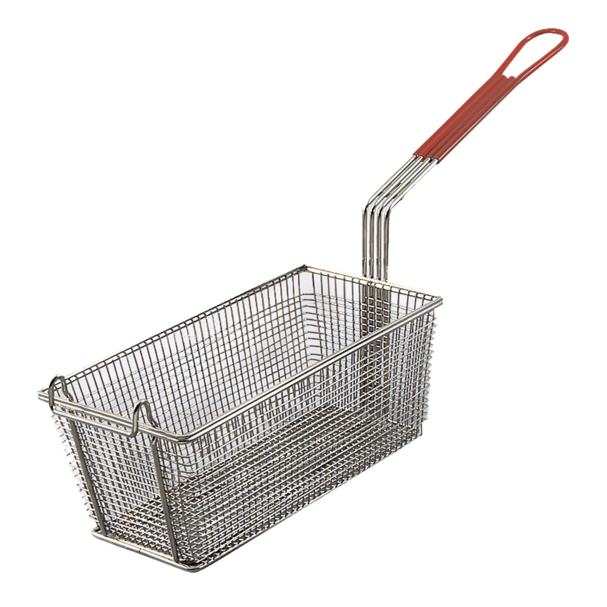 Browne Wire Fry Basket, 13.6″ x 6.75″ x 5.3″, Red Plastic Handle – 79216