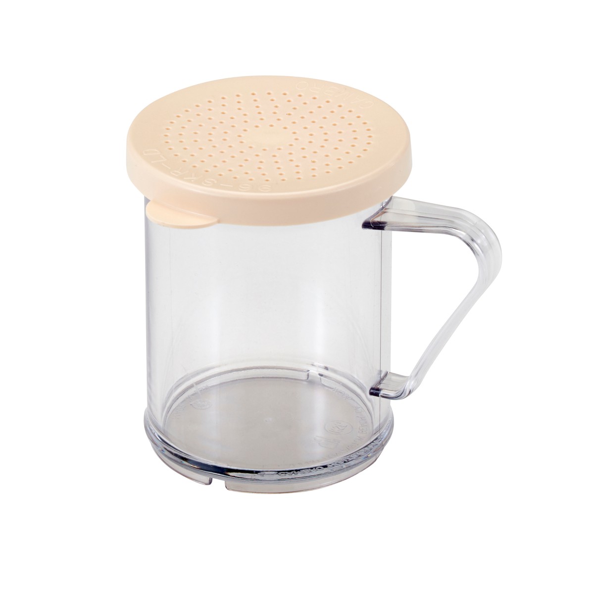 Cambro Camview Shaker/Dredger Set, 10 oz, Clear with Coloured Lid, Fine – Beige Lid – 96SKRD135