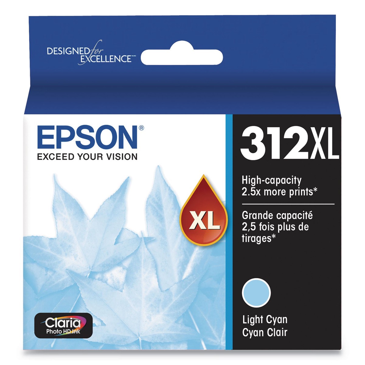 Epson T312XL520-S (312XL) Claria High-Yield Ink, 830 Page-Yield, Light Cyan (EPST312XL520S)