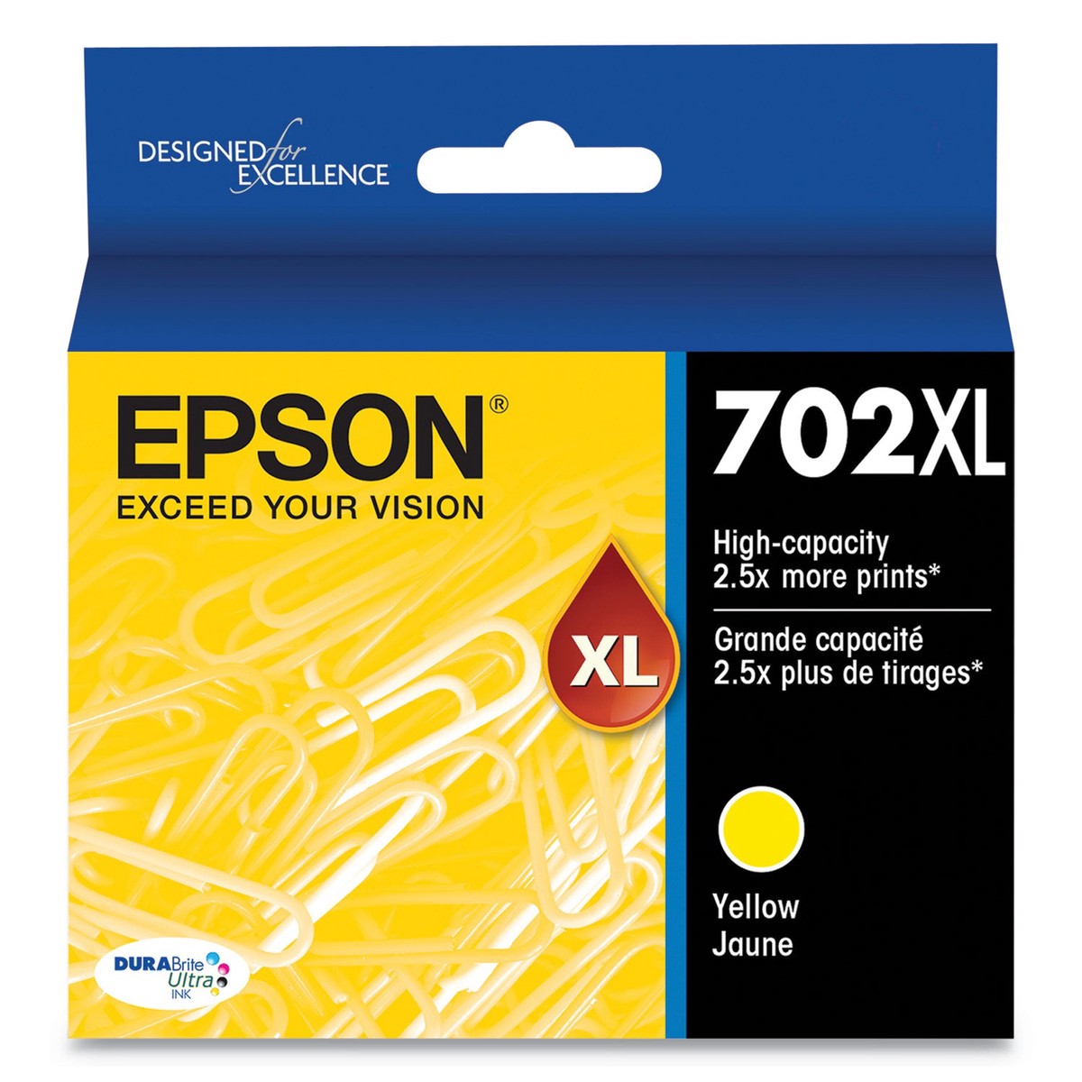 Epson T702XL420-S (702XL) DURABrite Ultra High-Yield Ink, 950 Page-Yield, Yellow (EPST702XL420S)