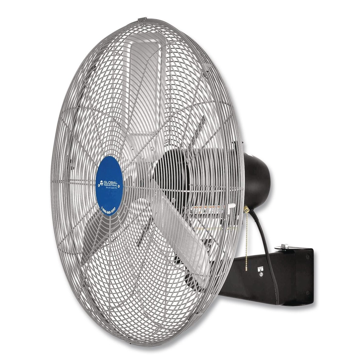 Global Industrial Deluxe Oscillating Wall Mount Fan, 30″, 3 Speeds, Black/Silver (GBE258322)