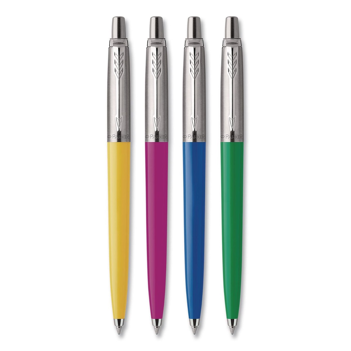 Parker Jotter Ballpoint Pen, Spirit of the 1990s Collection, Retractable, Medium 0.7 mm, Black Ink, Assorted Barrel Colors, 4/Pack (PAR2084405)
