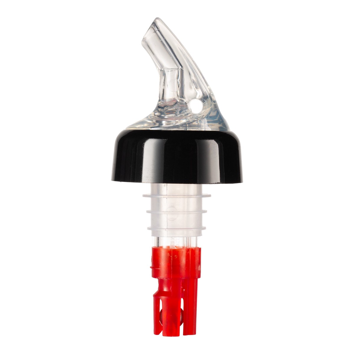 Spill-Stop Posi-Por 2000 Plastic Pourer w Black Collar, 1 oz, Clear – 387-24BP