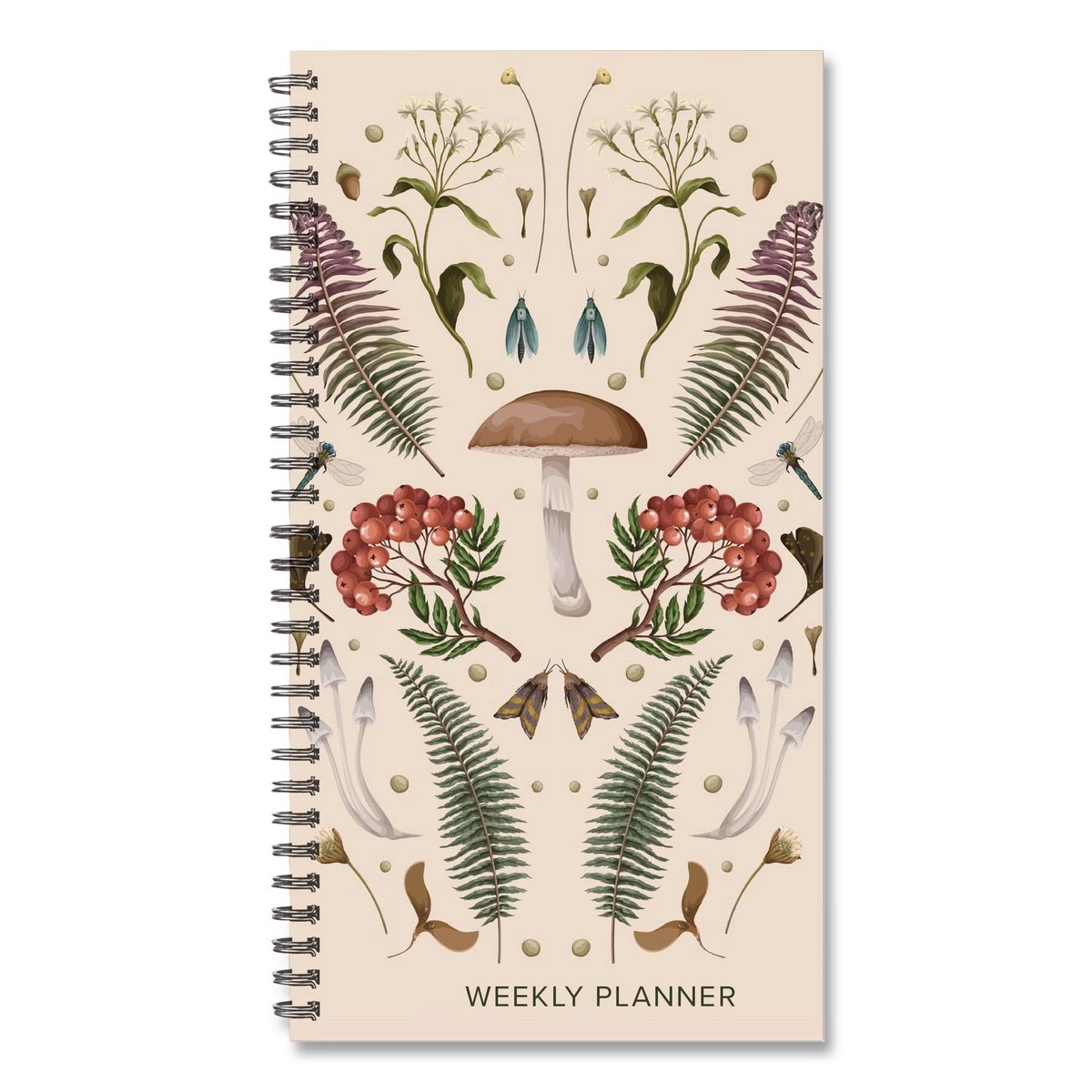 Willow Creek Press Woodland Mushroom Softcover Weekly/Monthly Spiral Planner, 6.5 x 3.5, Multicolor Cover, 12-Month (Jan to Dec): 2026 (WPR57360)