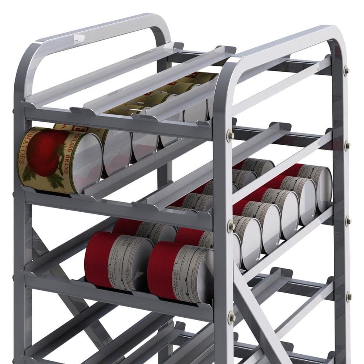 Winco ALCR-9 Full Size Stationary Aluminum Can Rack for #10 and #5 Cans | Denson CFE