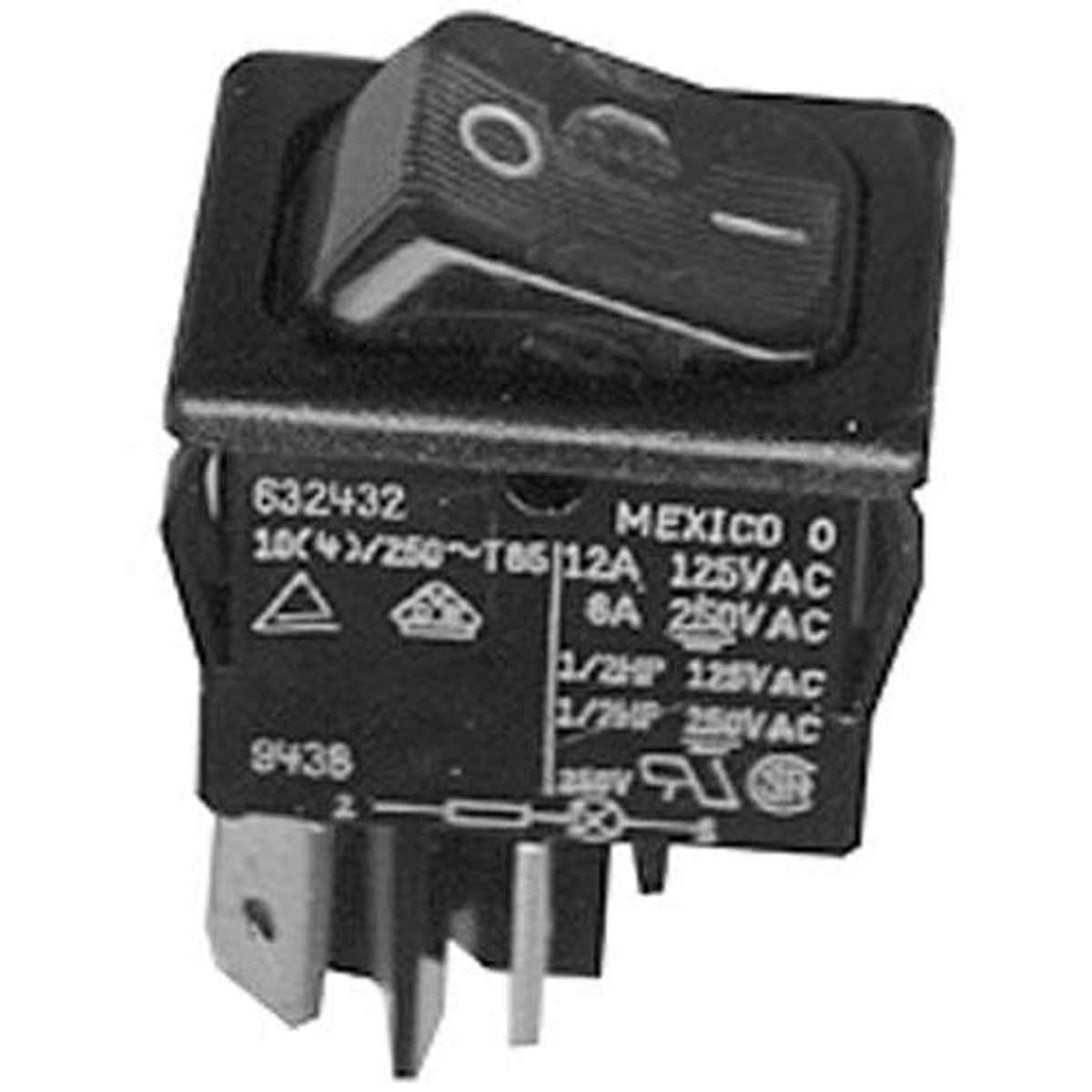 AllPoints 42-1695 On/Off Lighted Rocker Switch – 10A/250V, 12A/125V | Denson CFE