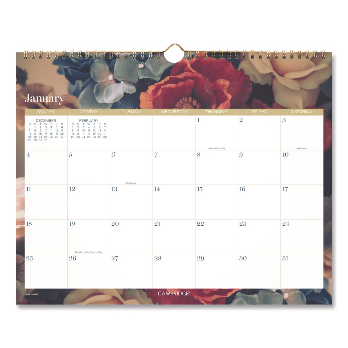 Cambridge Midnight Garden Monthly Wall Calendar, January 2026 to December 2026, 15″ x 12″ (AAG1768707)