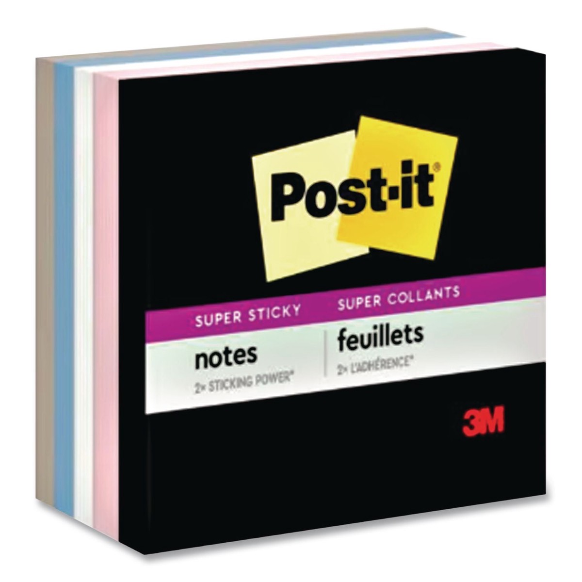 Post-it Notes Super Sticky Pads in Simply Serene Colors, 3 x 3, 45 Sheets/Pad, 5 Pads/Pack (MMM7100264267)