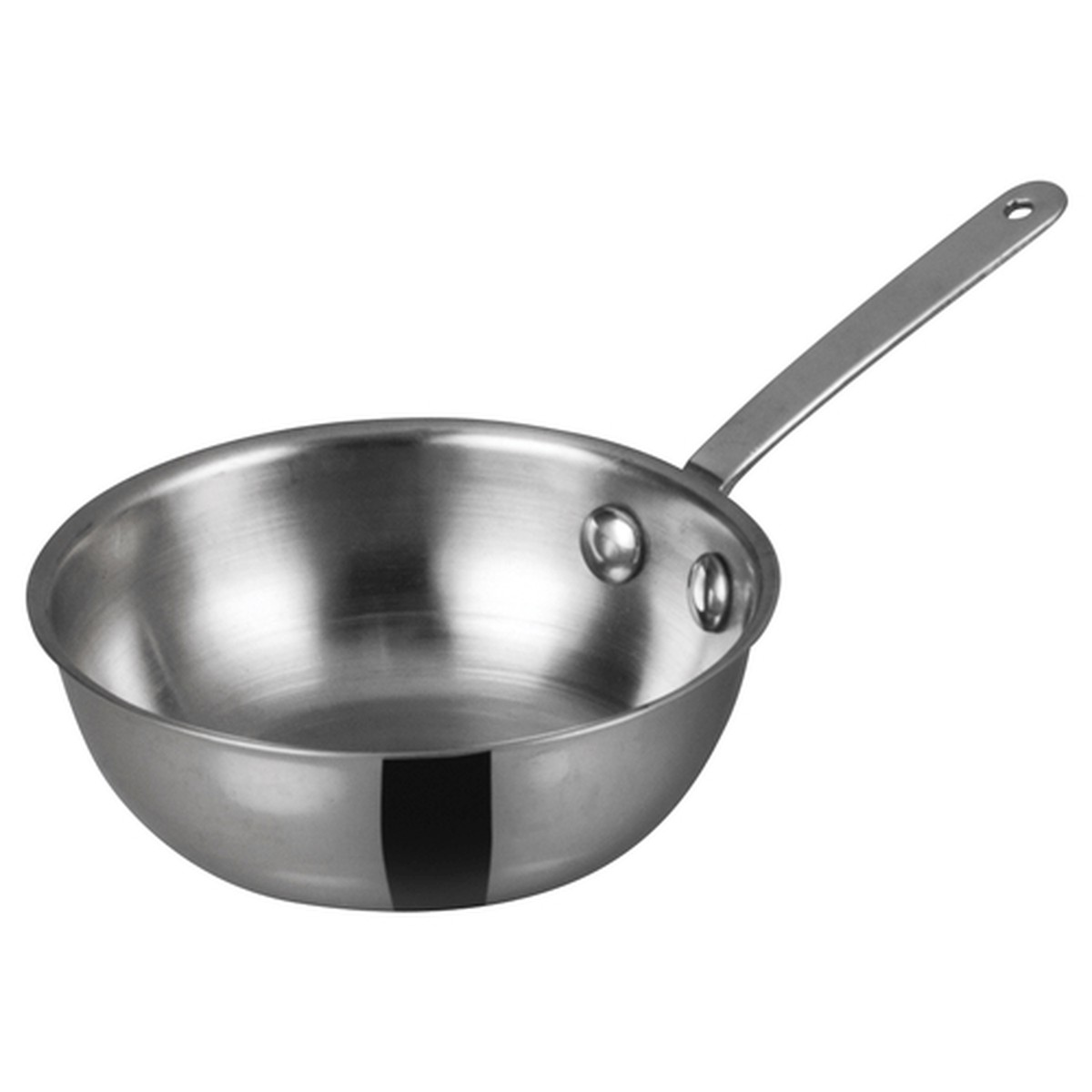 Winco DCWD-102S Mini Wok 4 Inch Stainless Steel Round Cooking Tool | Denson CFE