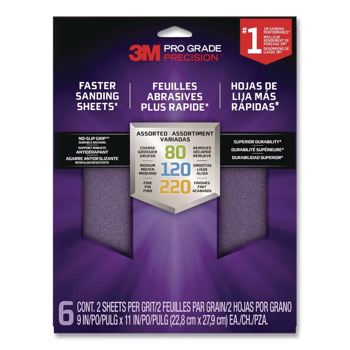 3M Pro Grade Precision Sanding Sheet, 6/Pack (MMMSHRASSTPGP6T)