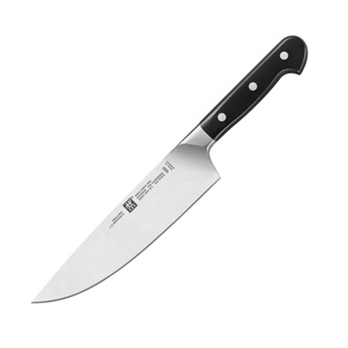 Zwilling Pro Chef Knife, Straight Back, 8", Black - 1002774