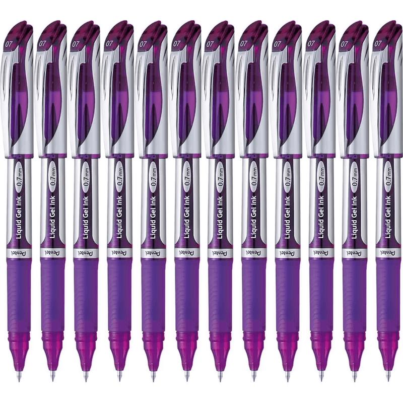 Pentel BL57 Energel Liquid Gel Ink 0.7mm Medium Pen Violet Purple Box 12