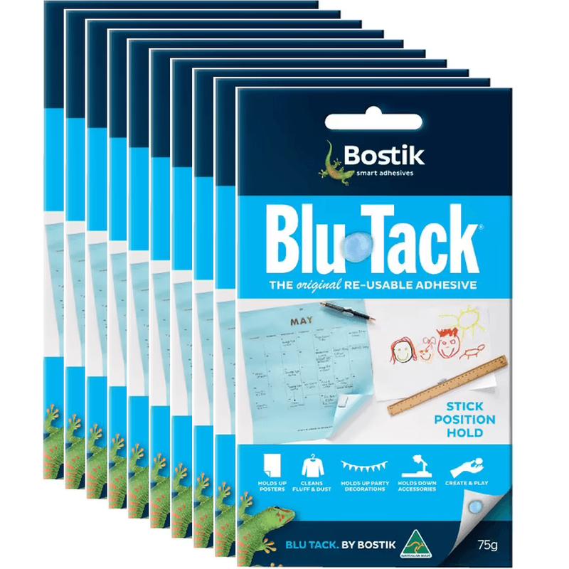 10 Pack Bostik Blu Tack Blue Tac Tak 75g