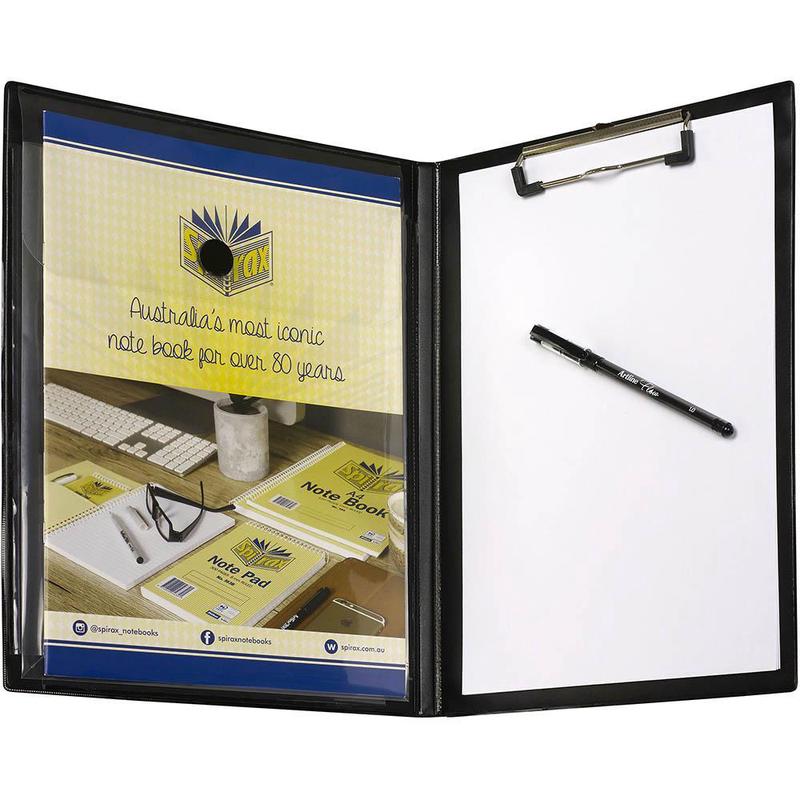 10 Pack Marbig Clipfolder Insert With Expanding Pocket A4 Black