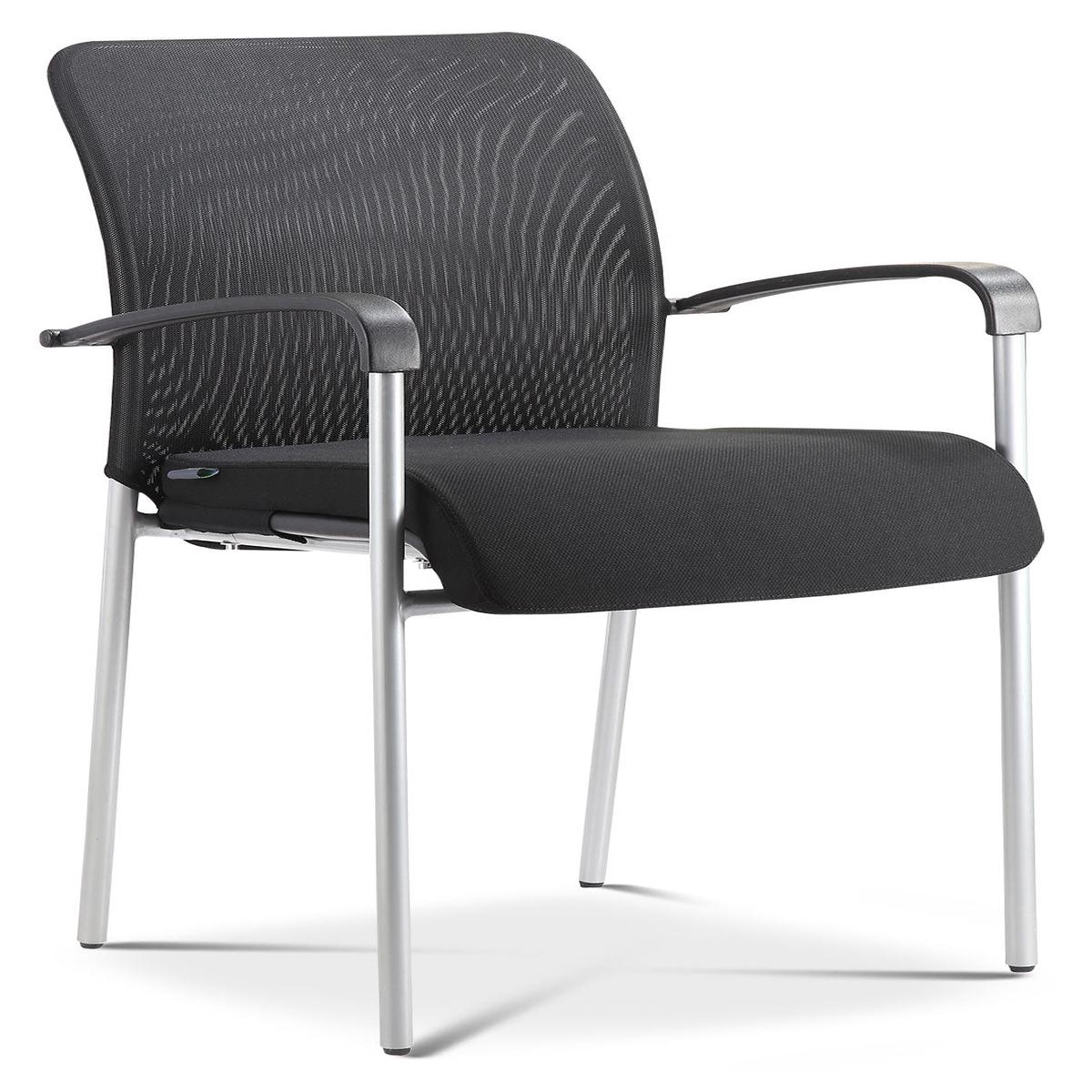 Zuri Visitor Mesh Back Chair Black w/ Metal Accents